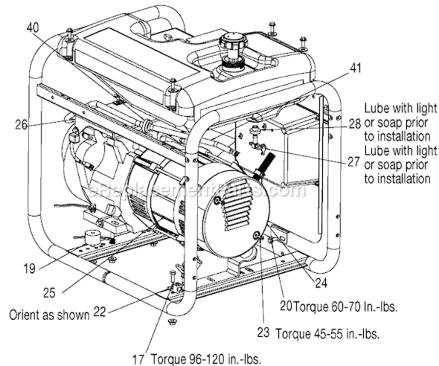 Page B Diagram and Parts List for H451CS-W Type 3 Porter Cable Generator